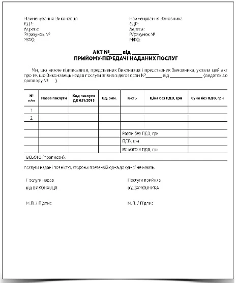 Договір надання послуг