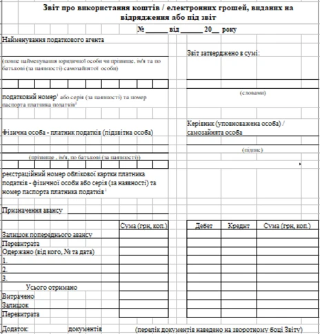 авансовый отчет 2023 бланк