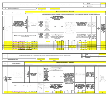 Приклад заповнених Додатків Д1 з перехідними відпускними