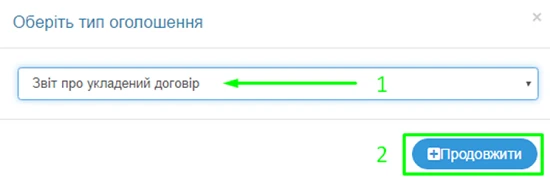 Звіт про укладений договір початок створення звіту про укладений договір