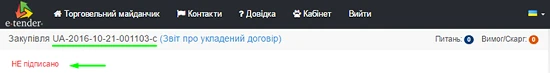 Звіт про укладений договір Оновлений код