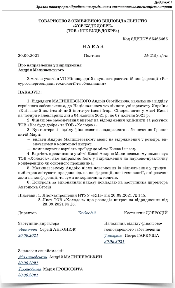 Відрядження сумісника Відрядження сумісника