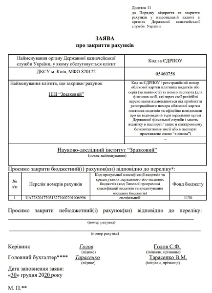 Заява про відкриття та закриття рахунків Заява про відкриття та закриття рахунків