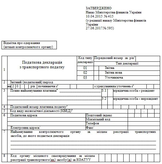 Транспортний податок 2020 Транспортний податок 2020