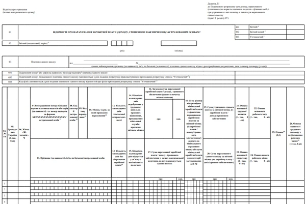 Місячна форма Податкового розрахунку в Електронному кабінеті